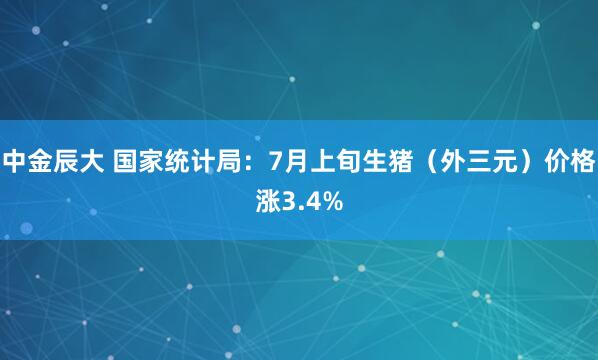 中金辰大 国家统计局：7月上旬生猪（外三元）价格涨3.4%