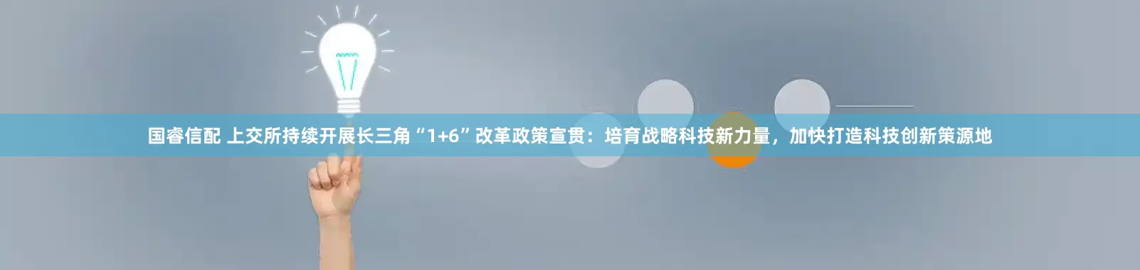 国睿信配 上交所持续开展长三角“1+6”改革政策宣贯：培育战略科技新力量，加快打造科技创新策源地