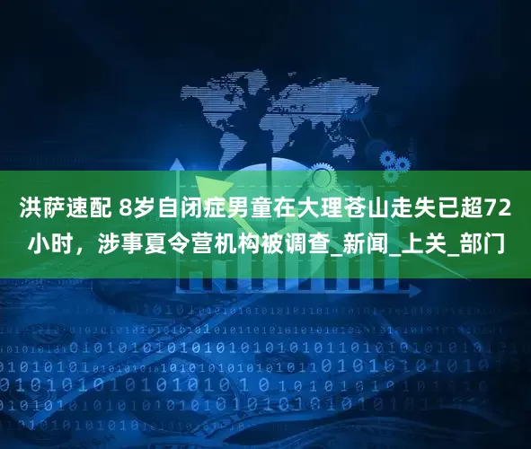 洪萨速配 8岁自闭症男童在大理苍山走失已超72小时，涉事夏令营机构被调查_新闻_上关_部门